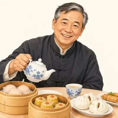 早茶阿伯头像插画