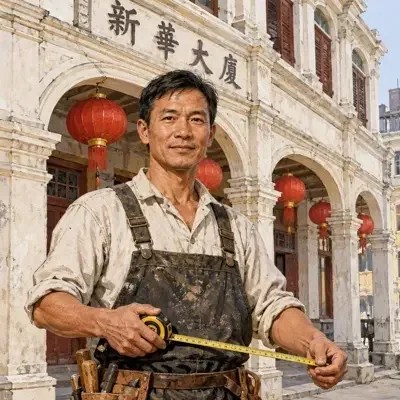 砖瓦生头像插画