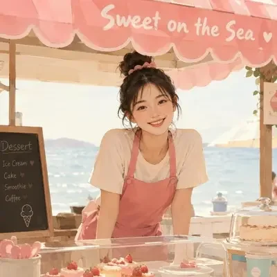甜水铺头像插画